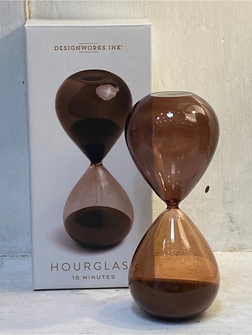 DesignWorks 15 min smoky quartz Glass Hourglass Timer